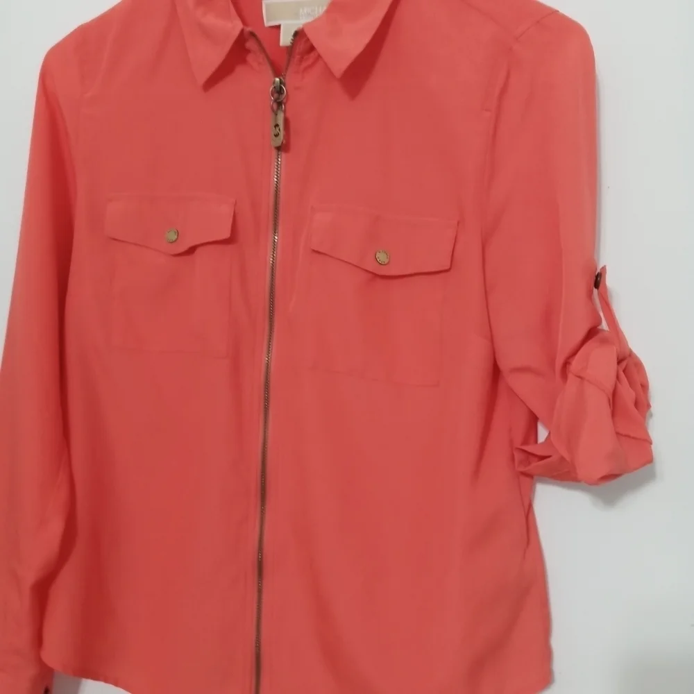 Michael Kors full zip roll tab sleeves 